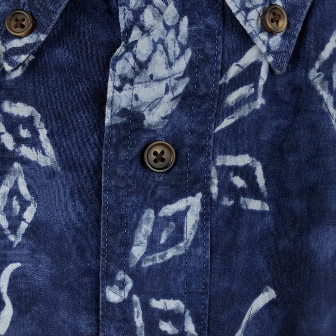 Ralph Lauren CHAPS Pineapple Pattern Button-Down Hawaiian Aloha Shirt, Men's Size XL (Equivalent), Boxy Shirt cotton navy blue type Vintage Second Hand