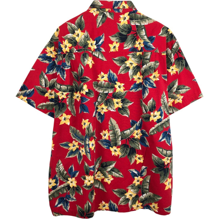 Ralph Lauren CHAPS Hibiscus Pattern Hawaiian Aloha Shirt Box Shirt Men's XXL equivalent cotton red type Vintage Second Hand