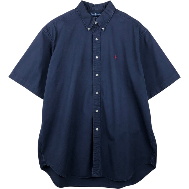 Ralph Lauren BLAKE short sleeve button down shirt, men's XL size cotton navy blue type Vintage Second Hand
