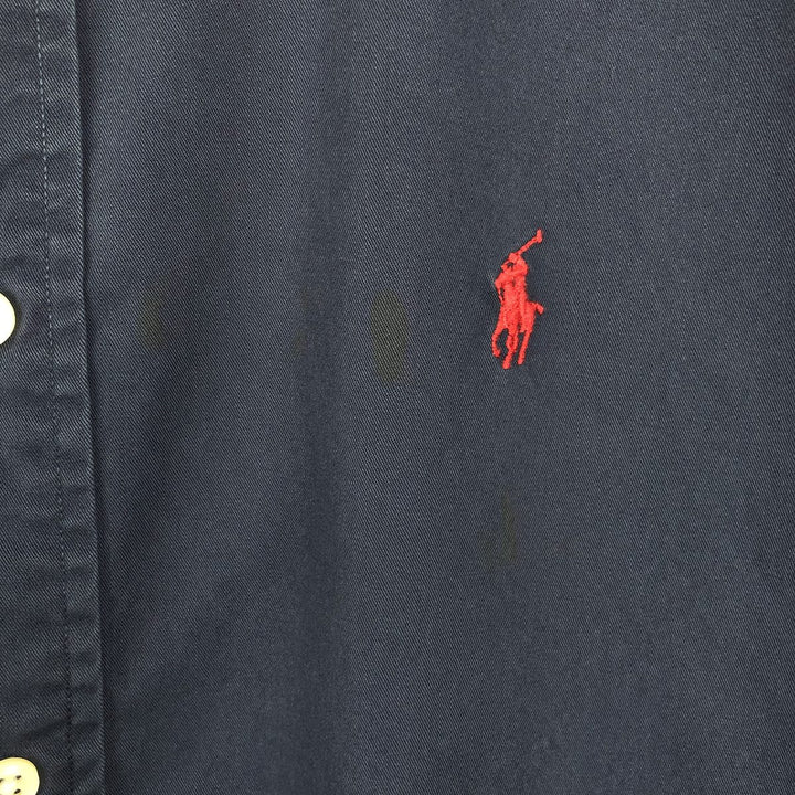 Ralph Lauren BLAKE short sleeve button down shirt, men's XL size cotton navy blue type Vintage Second Hand
