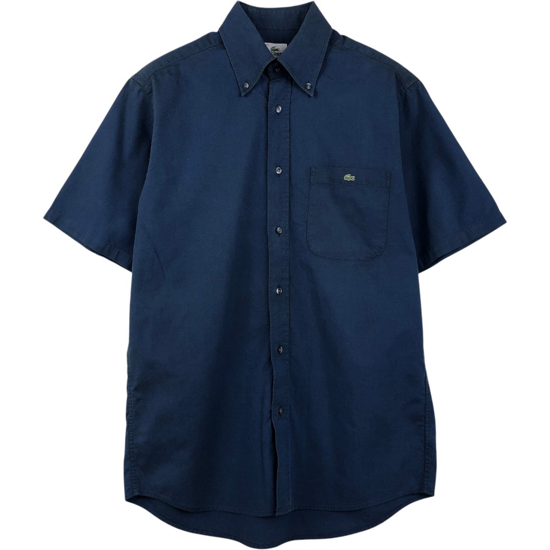 Lacoste short-sleeved button-down shirt, size 40 (equivalent to men's M). cotton navy blue type Vintage Second Hand