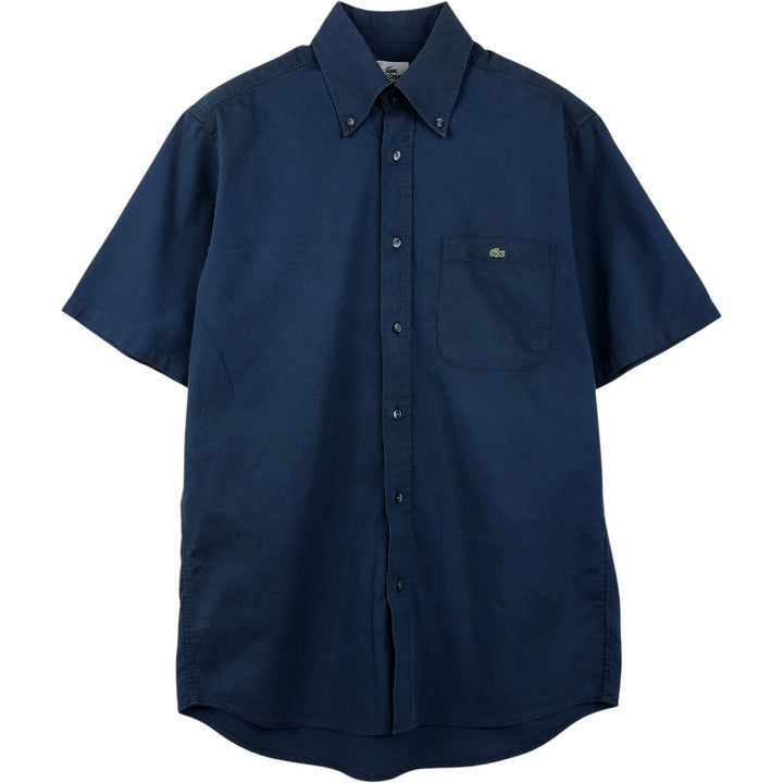 Lacoste short-sleeved button-down shirt, size 40 (equivalent to men's M). cotton navy blue type Vintage Second Hand