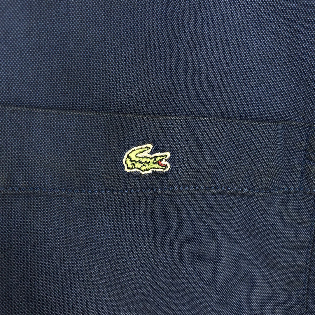 Lacoste short-sleeved button-down shirt, size 40 (equivalent to men's M). cotton navy blue type Vintage Second Hand