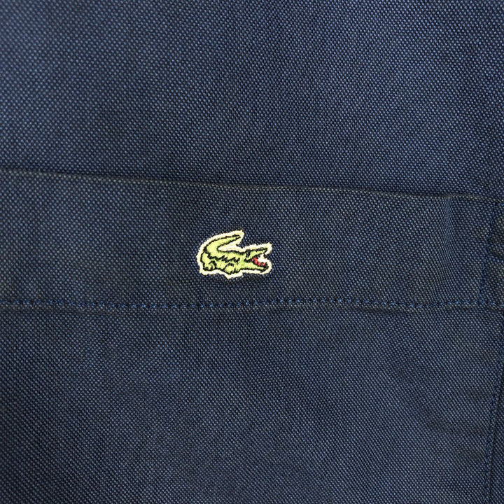 Lacoste short-sleeved button-down shirt, size 40 (equivalent to men's M). cotton navy blue type Vintage Second Hand