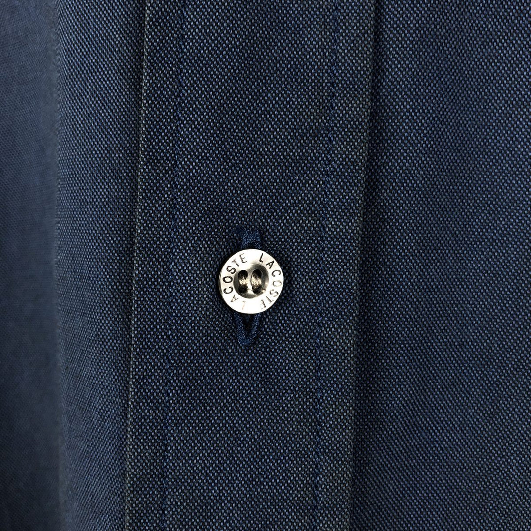 Lacoste short-sleeved button-down shirt, size 40 (equivalent to men's M). cotton navy blue type Vintage Second Hand