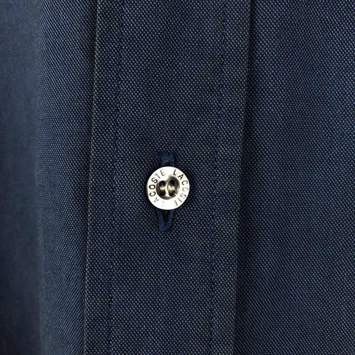 Lacoste short-sleeved button-down shirt, size 40 (equivalent to men's M). cotton navy blue type Vintage Second Hand