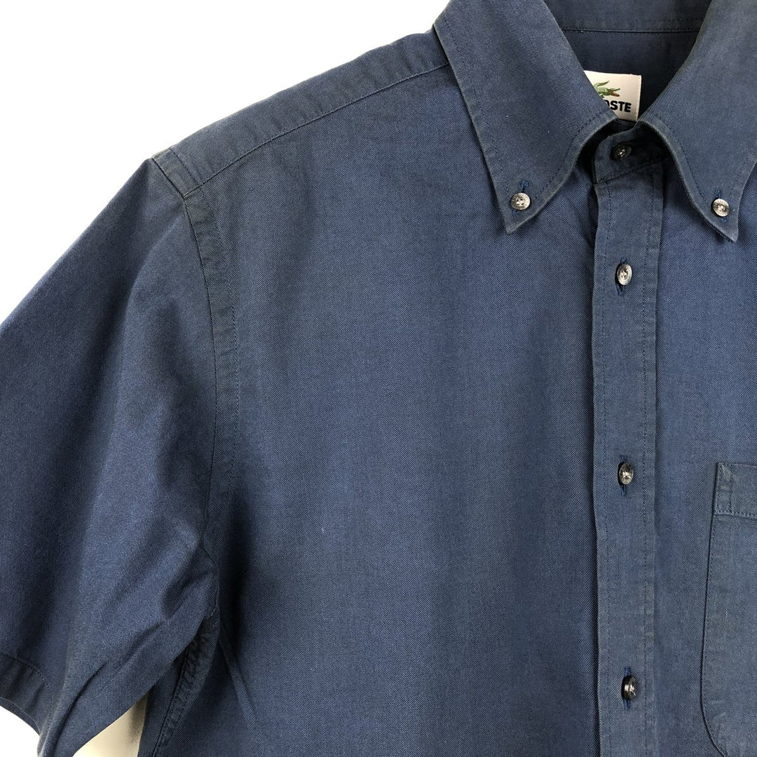 Lacoste short-sleeved button-down shirt, size 40 (equivalent to men's M). cotton navy blue type Vintage Second Hand