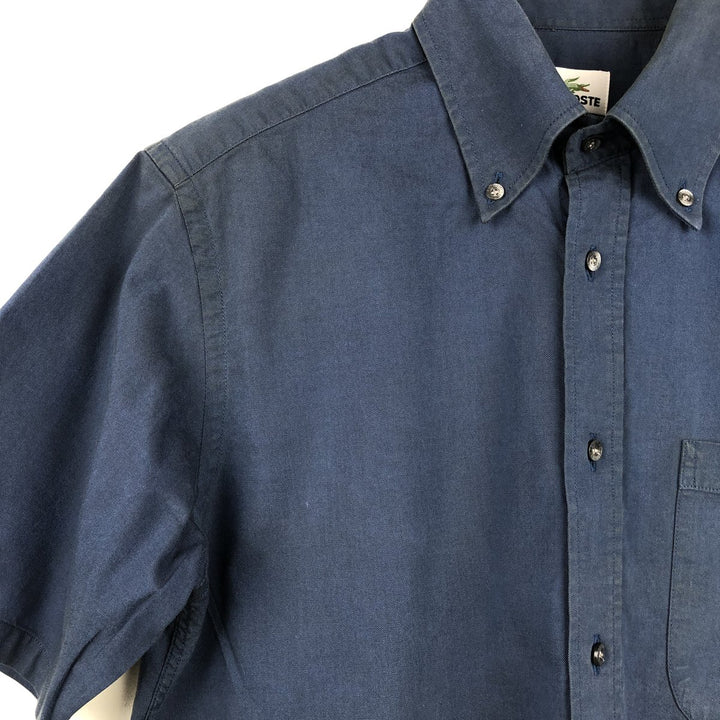 Lacoste short-sleeved button-down shirt, size 40 (equivalent to men's M). cotton navy blue type Vintage Second Hand