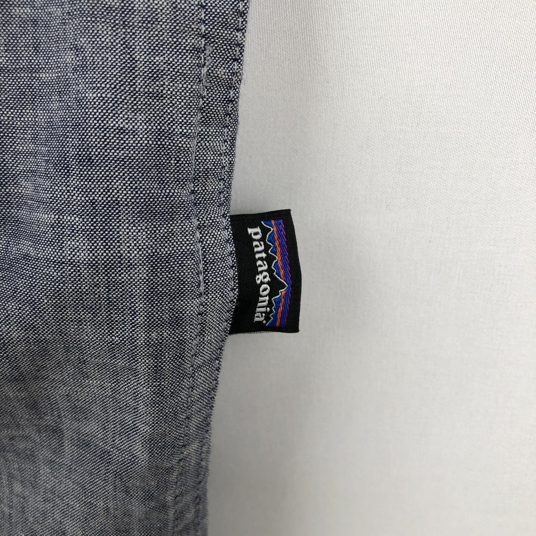 Patagonia Organic Cotton Advertising Short-Sleeve Button-Down Shirt, Men's Size M (approx.) Organic cotton gray type Vintage Second Hand