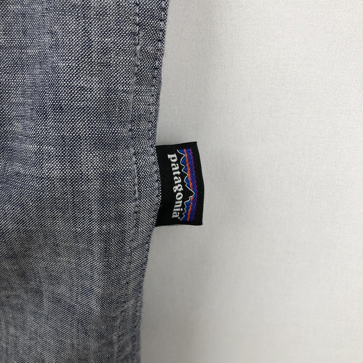 Patagonia Organic Cotton Advertising Short-Sleeve Button-Down Shirt, Men's Size M (approx.) Organic cotton gray type Vintage Second Hand