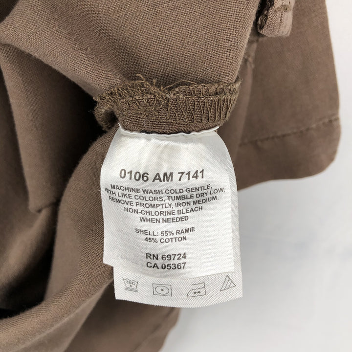 2000'S Columbia Short-Sleeve Ramie x Cotton Box Shirt, Men's Size XL Lamy brown type Vintage Second Hand