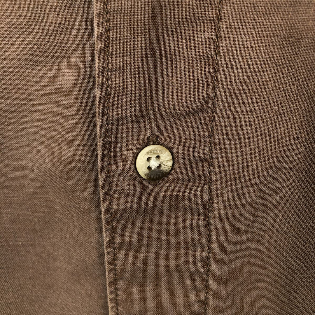 2000'S Columbia Short-Sleeve Ramie x Cotton Box Shirt, Men's Size XL Lamy brown type Vintage Second Hand
