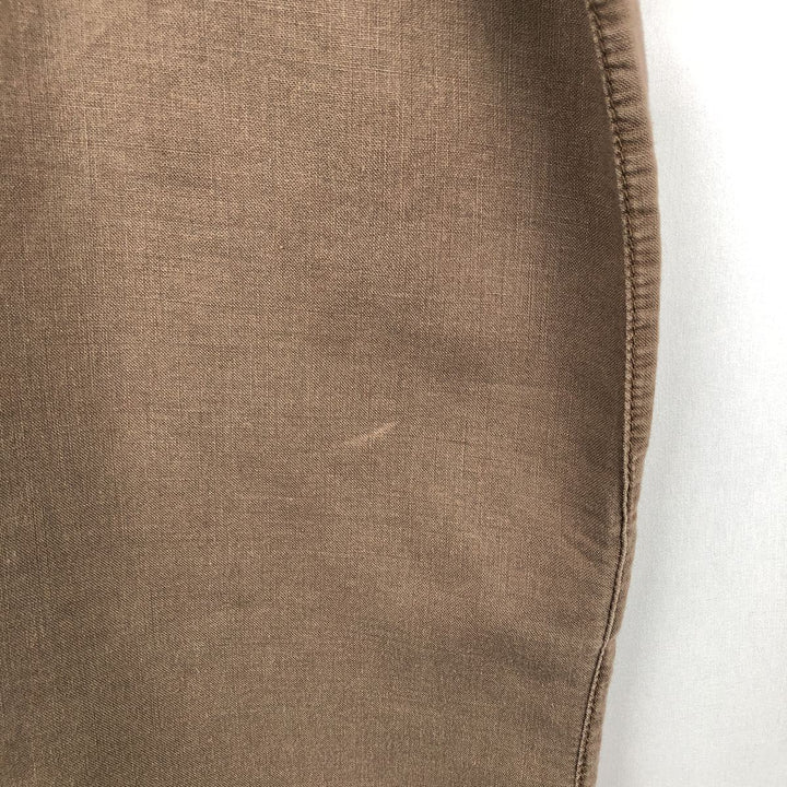 2000'S Columbia Short-Sleeve Ramie x Cotton Box Shirt, Men's Size XL Lamy brown type Vintage Second Hand