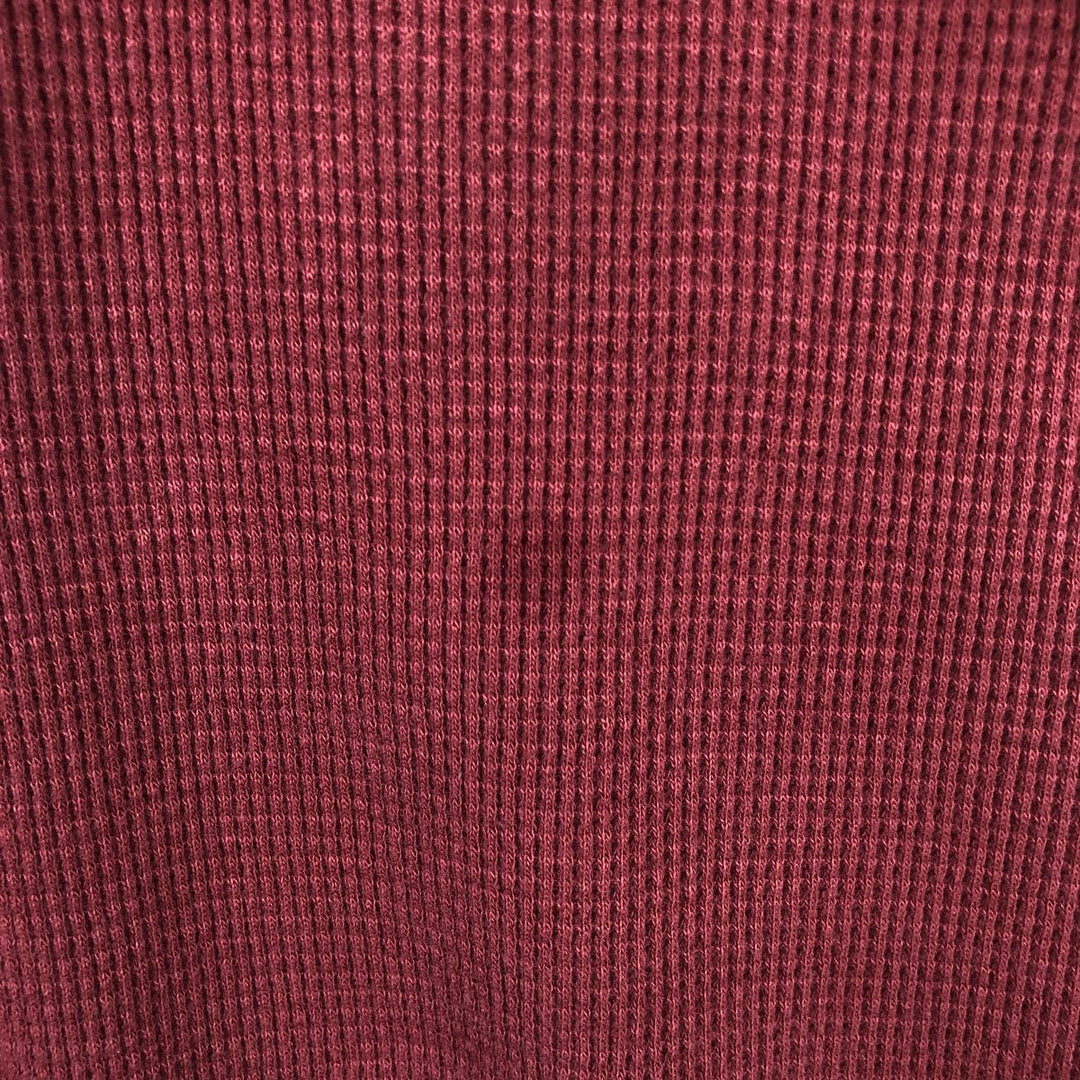 1990'S St. John's Bay Thermal Short-Sleeve Cotton Box Shirt, Men's Size L (approx.), Vintage cotton wine-red Vintage Second Hand