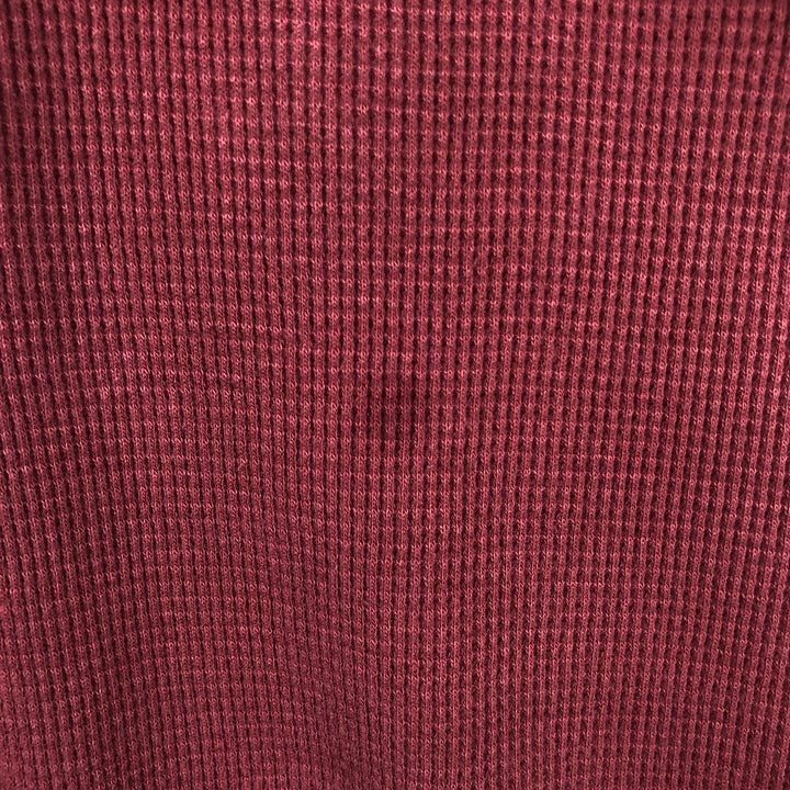 1990'S St. John's Bay Thermal Short-Sleeve Cotton Box Shirt, Men's Size L (approx.), Vintage cotton wine-red Vintage Second Hand