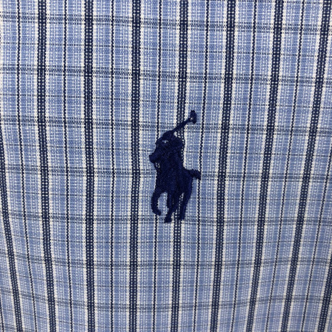 Ralph Lauren Classic Fit Short Sleeve Button Down Check Shirt Men's XXL cotton Blue type light blue Vintage Second Hand