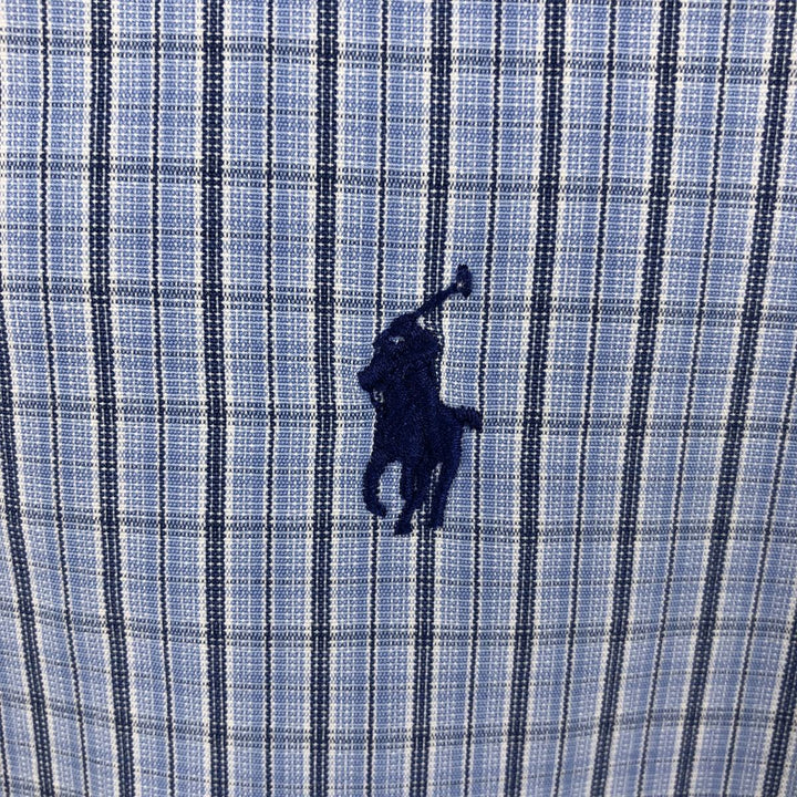 Ralph Lauren Classic Fit Short Sleeve Button Down Check Shirt Men's XXL cotton Blue type light blue Vintage Second Hand