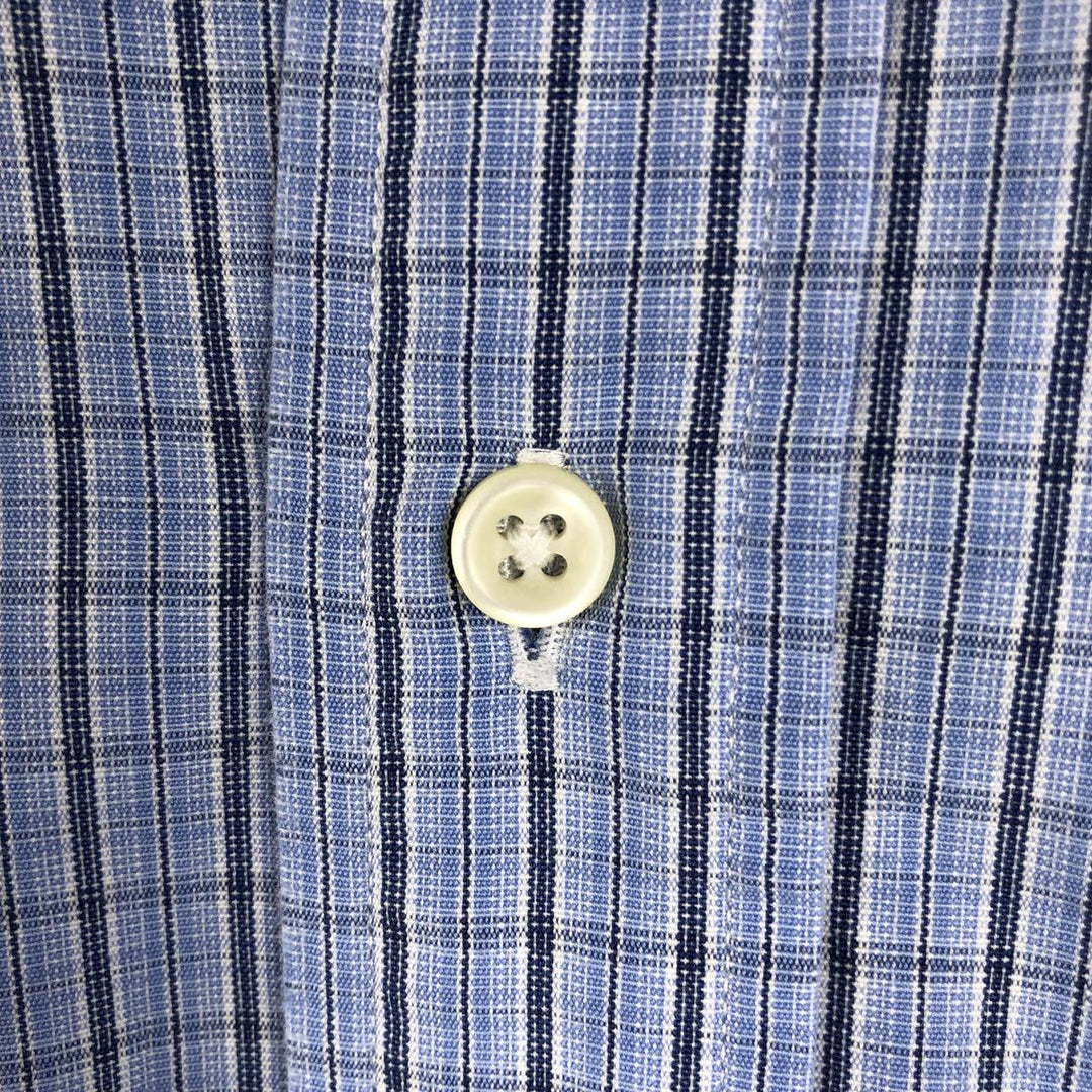 Ralph Lauren Classic Fit Short Sleeve Button Down Check Shirt Men's XXL cotton Blue type light blue Vintage Second Hand