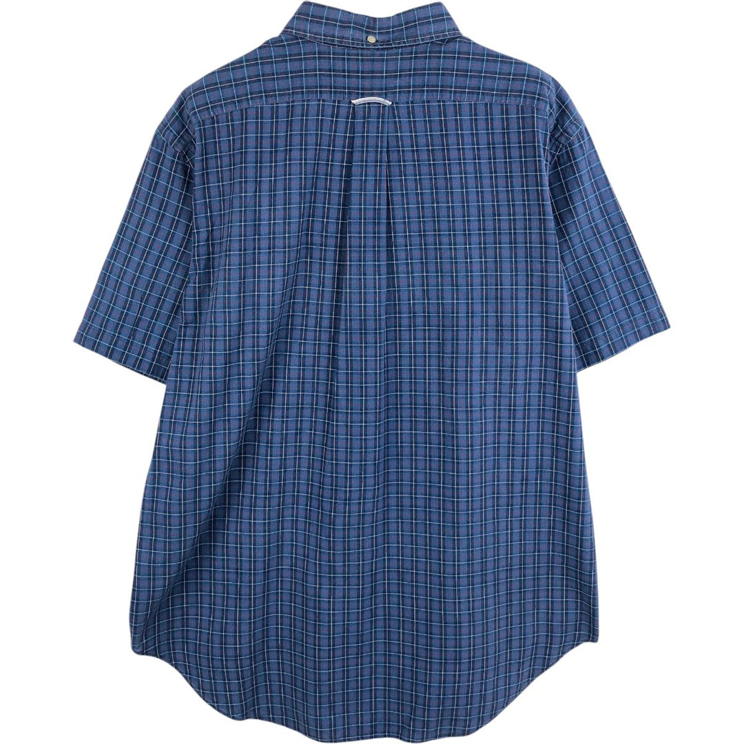 Ralph Lauren Classic Fit Short Sleeve Button Down Check Shirt Men's XL cotton blue type Vintage Second Hand