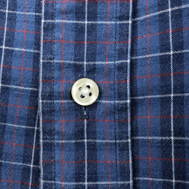Ralph Lauren Classic Fit Short Sleeve Button Down Check Shirt Men's XL cotton blue type Vintage Second Hand