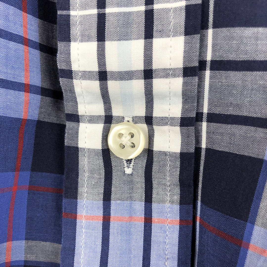 Ralph Lauren CUSTOM FIT short sleeve button down check shirt men's XL size cotton blue type Vintage Second Hand