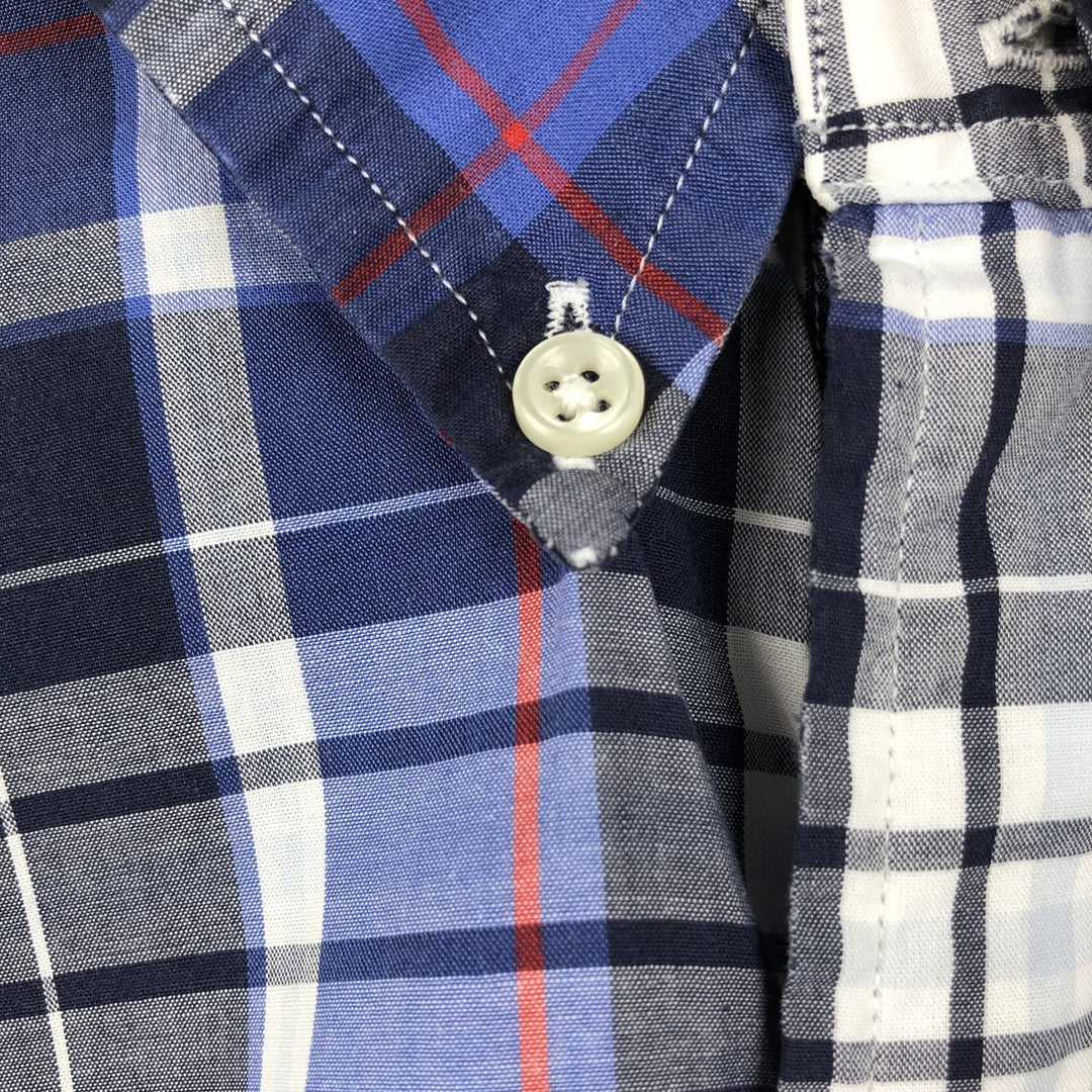 Ralph Lauren CUSTOM FIT short sleeve button down check shirt men's XL size cotton blue type Vintage Second Hand