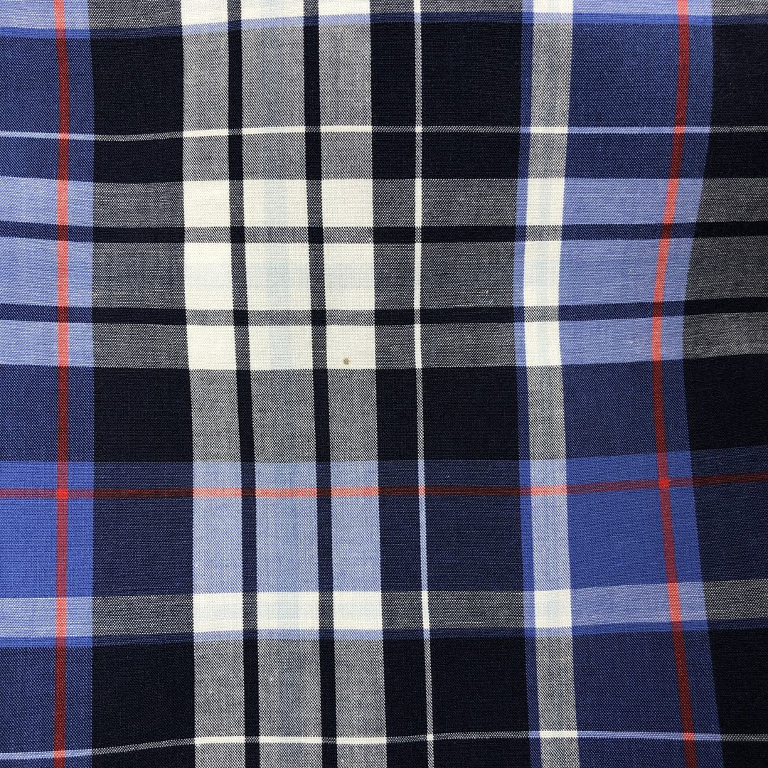 Ralph Lauren CUSTOM FIT short sleeve button down check shirt men's XL size cotton blue type Vintage Second Hand