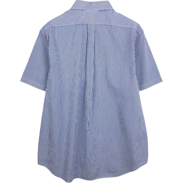 Ralph Lauren Classic Fit Short Sleeve Button Down Striped Shirt Men's XL cotton blue type Vintage Second Hand