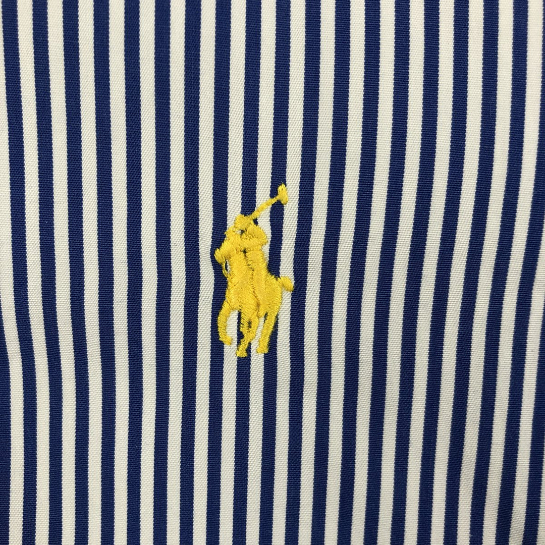 Ralph Lauren Classic Fit Short Sleeve Button Down Striped Shirt Men's XL cotton blue type Vintage Second Hand