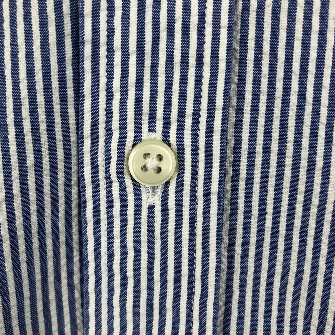 Ralph Lauren Seersucker Short Sleeve Button-Down Striped Shirt Men's XL cotton blue type Vintage Second Hand