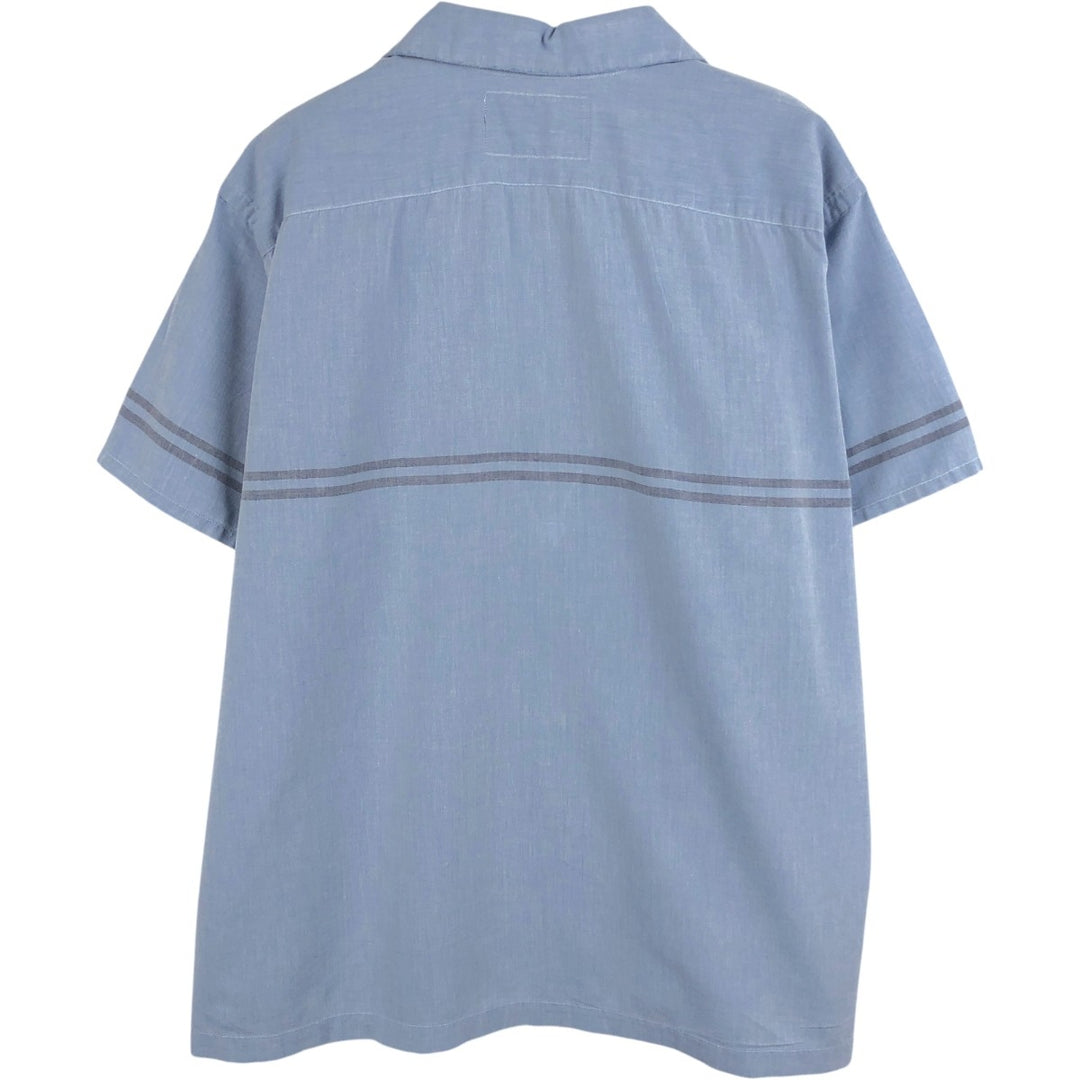 90s-era Ralph Lauren Polo Sport Short-Sleeve Open-Collar Cotton Shirt, Boxy Shirt, Men's Size XL (approx.), Vintage cotton Blue type light blue Vintage Second Hand
