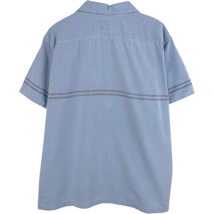 90s-era Ralph Lauren Polo Sport Short-Sleeve Open-Collar Cotton Shirt, Boxy Shirt, Men's Size XL (approx.), Vintage cotton Blue type light blue Vintage Second Hand