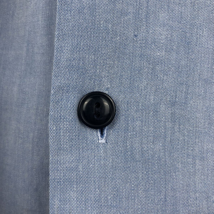 90s-era Ralph Lauren Polo Sport Short-Sleeve Open-Collar Cotton Shirt, Boxy Shirt, Men's Size XL (approx.), Vintage cotton Blue type light blue Vintage Second Hand