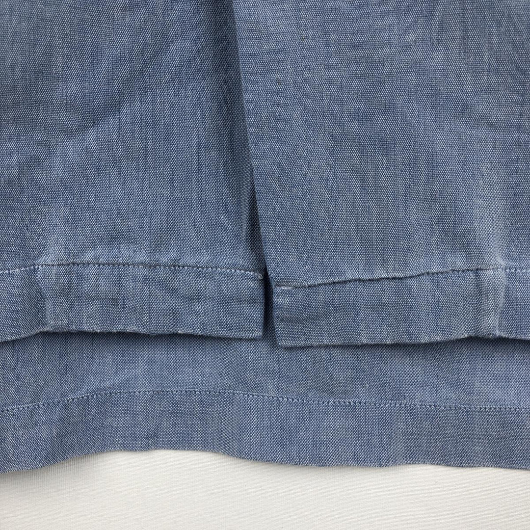 90s-era Ralph Lauren Polo Sport Short-Sleeve Open-Collar Cotton Shirt, Boxy Shirt, Men's Size XL (approx.), Vintage cotton Blue type light blue Vintage Second Hand