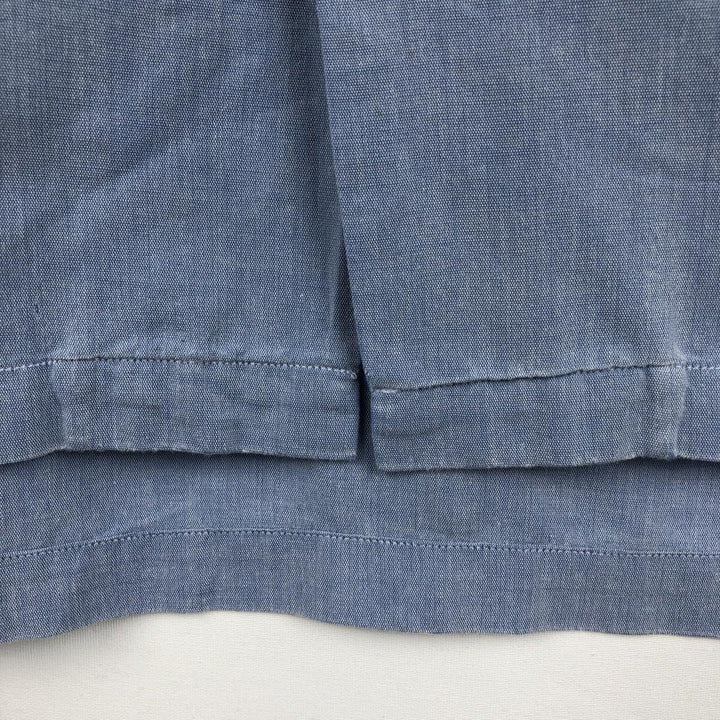 90s-era Ralph Lauren Polo Sport Short-Sleeve Open-Collar Cotton Shirt, Boxy Shirt, Men's Size XL (approx.), Vintage cotton Blue type light blue Vintage Second Hand