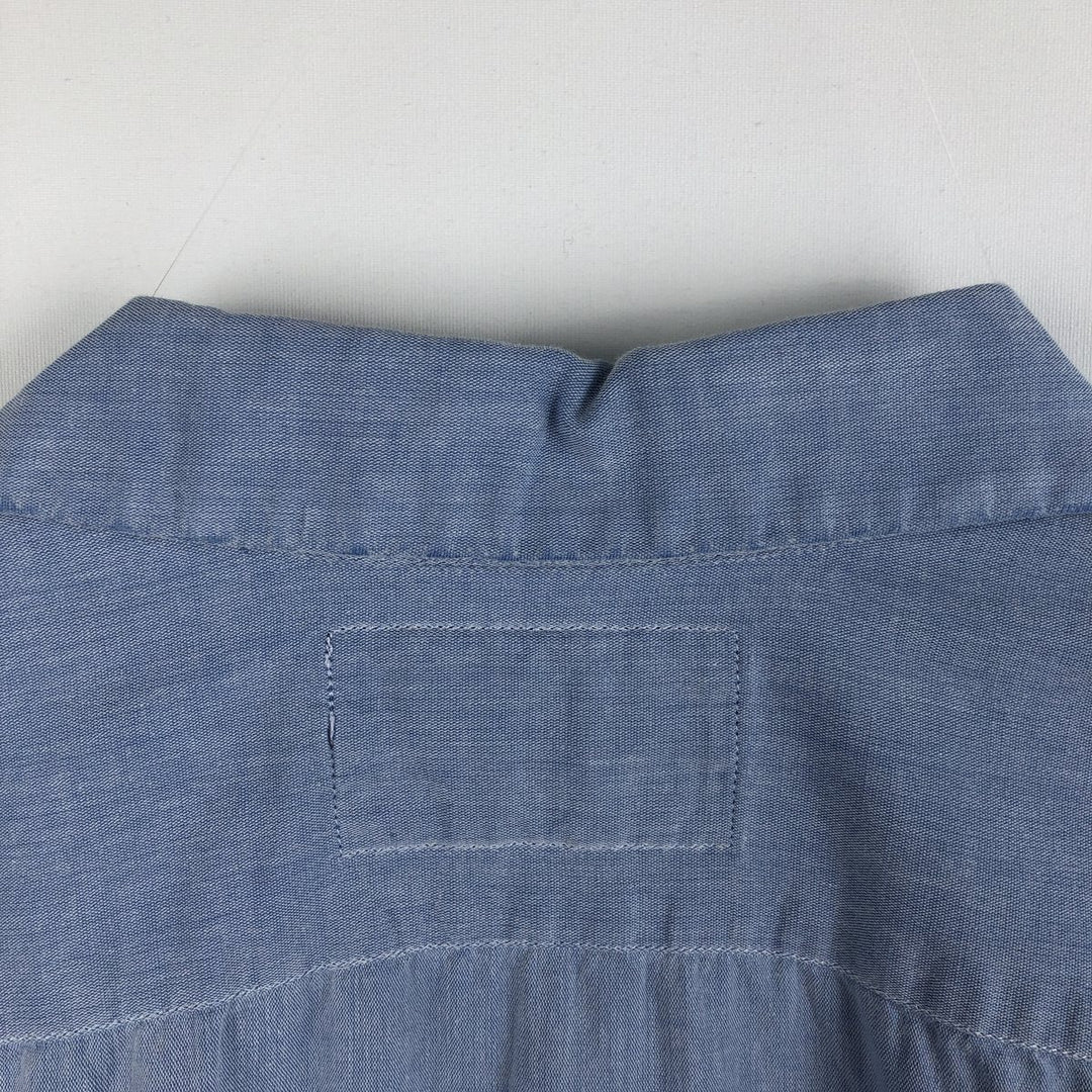 90s-era Ralph Lauren Polo Sport Short-Sleeve Open-Collar Cotton Shirt, Boxy Shirt, Men's Size XL (approx.), Vintage cotton Blue type light blue Vintage Second Hand