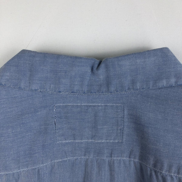 90s-era Ralph Lauren Polo Sport Short-Sleeve Open-Collar Cotton Shirt, Boxy Shirt, Men's Size XL (approx.), Vintage cotton Blue type light blue Vintage Second Hand