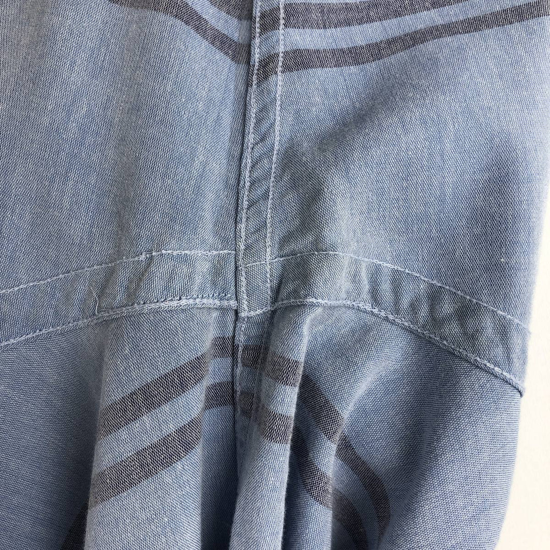 90s-era Ralph Lauren Polo Sport Short-Sleeve Open-Collar Cotton Shirt, Boxy Shirt, Men's Size XL (approx.), Vintage cotton Blue type light blue Vintage Second Hand