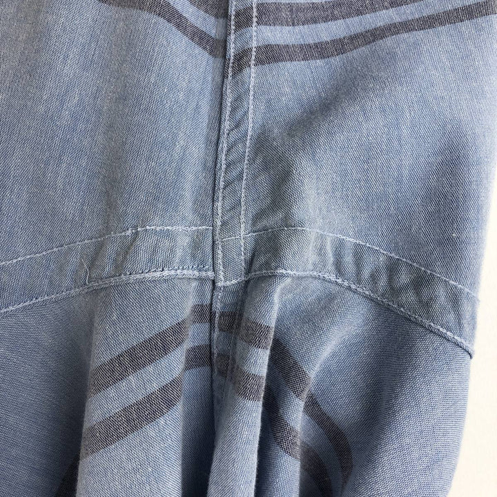 90s-era Ralph Lauren Polo Sport Short-Sleeve Open-Collar Cotton Shirt, Boxy Shirt, Men's Size XL (approx.), Vintage cotton Blue type light blue Vintage Second Hand
