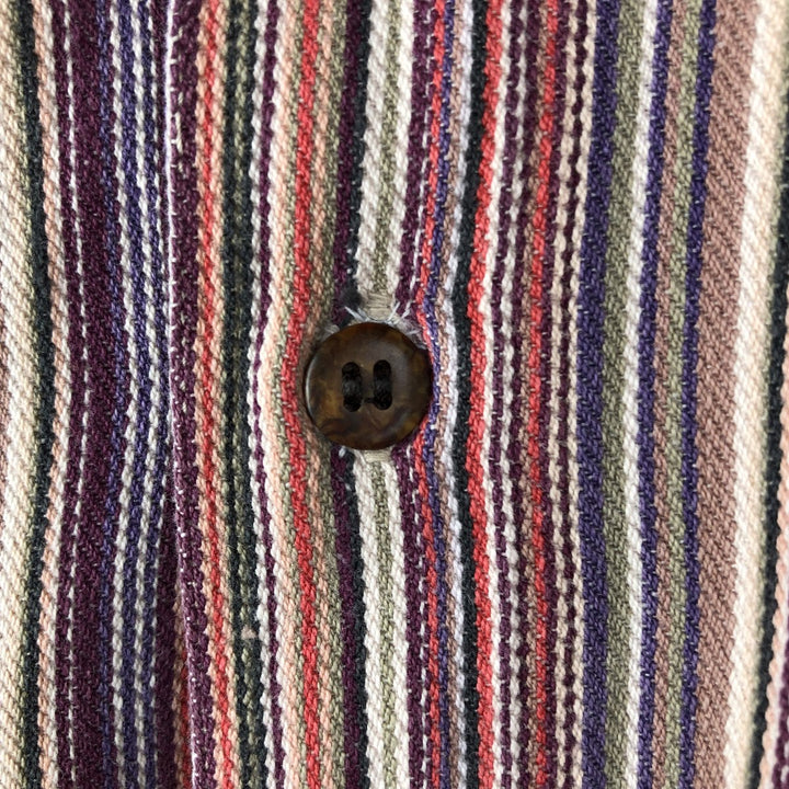 90'S Eddie Bauer Black Tag Multi-Striped Short-Sleeve Cotton Striped Shirt, Men's XL (approx.), Vintage cotton multicolor Vintage Second Hand