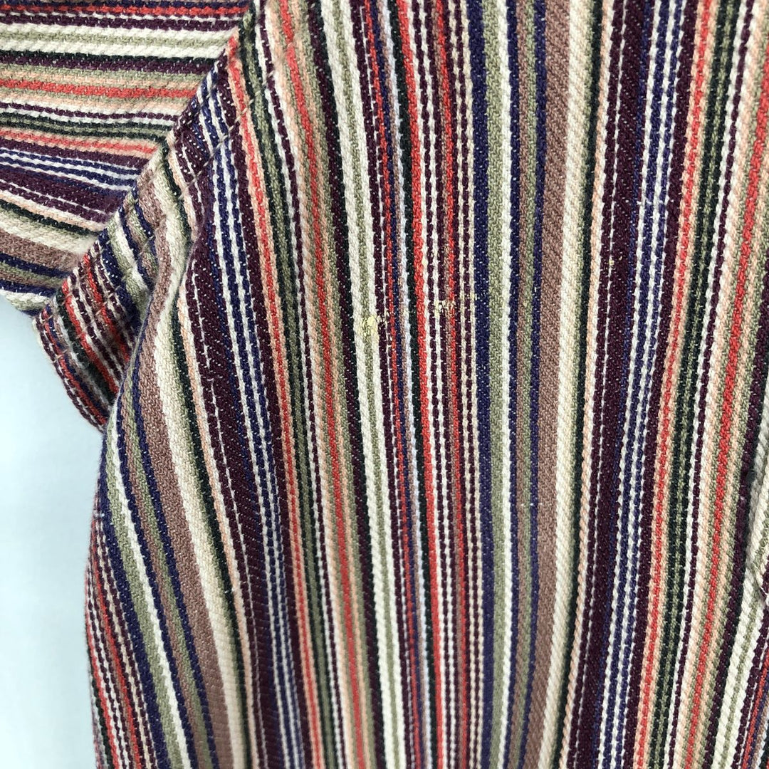 90'S Eddie Bauer Black Tag Multi-Striped Short-Sleeve Cotton Striped Shirt, Men's XL (approx.), Vintage cotton multicolor Vintage Second Hand