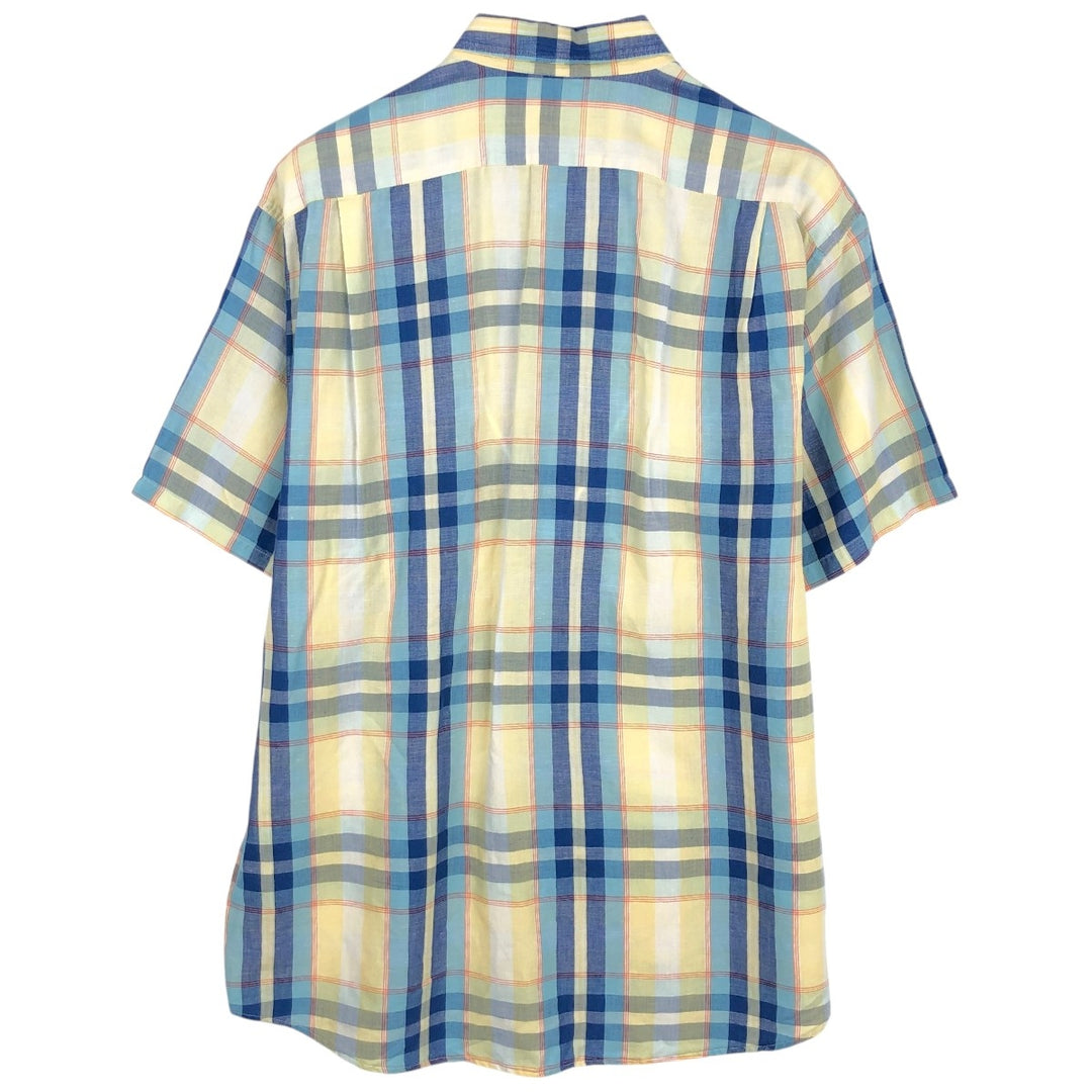 Lacoste LACOSTE short sleeve button down check shirt men's XL size unclear Blue type light blue Vintage Second Hand