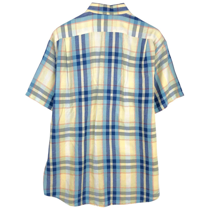 Lacoste LACOSTE short sleeve button down check shirt men's XL size unclear Blue type light blue Vintage Second Hand