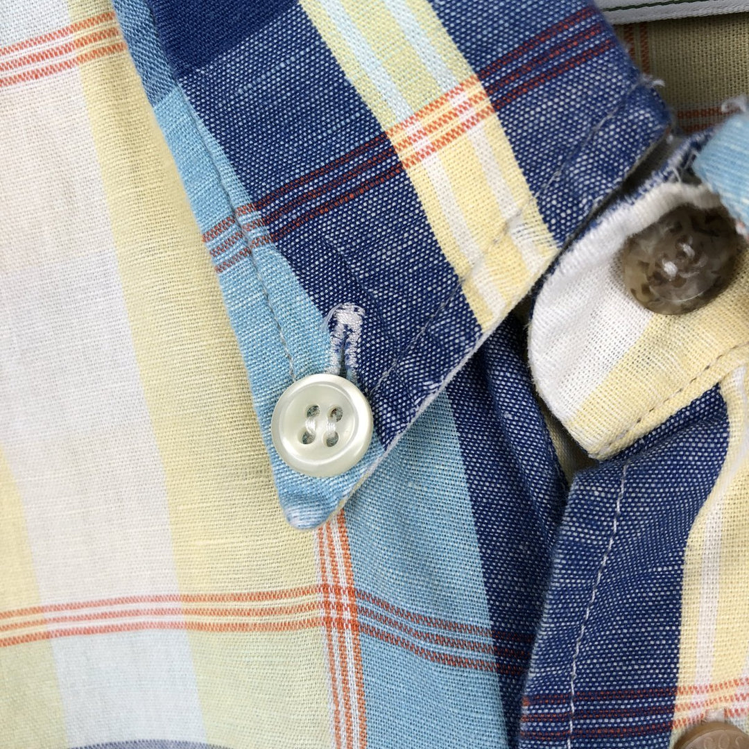 Lacoste LACOSTE short sleeve button down check shirt men's XL size unclear Blue type light blue Vintage Second Hand