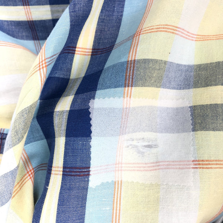 Lacoste LACOSTE short sleeve button down check shirt men's XL size unclear Blue type light blue Vintage Second Hand