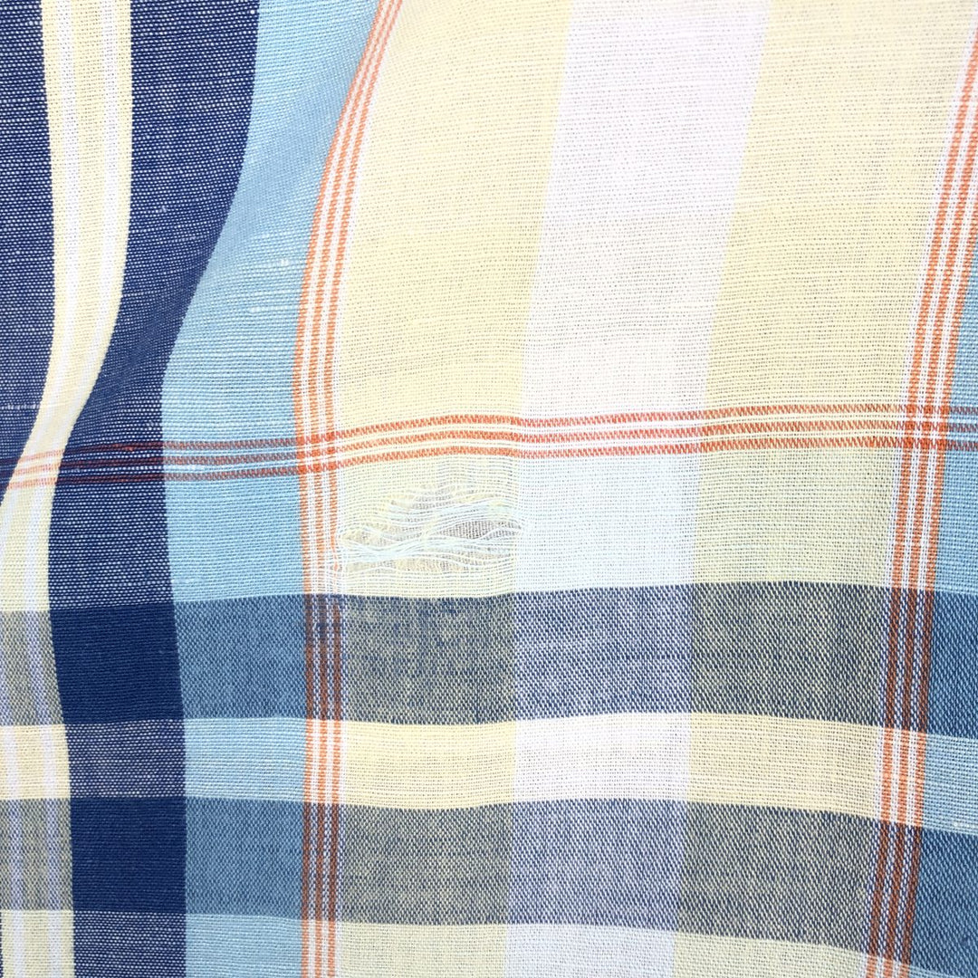 Lacoste LACOSTE short sleeve button down check shirt men's XL size unclear Blue type light blue Vintage Second Hand
