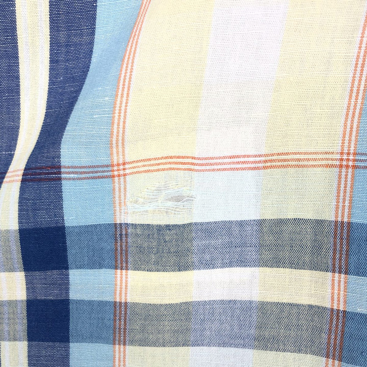 Lacoste LACOSTE short sleeve button down check shirt men's XL size unclear Blue type light blue Vintage Second Hand