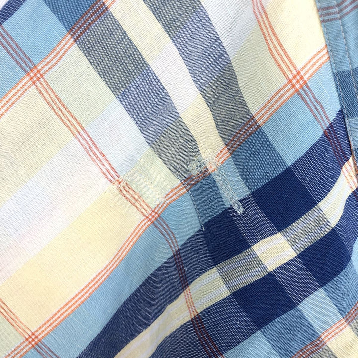 Lacoste LACOSTE short sleeve button down check shirt men's XL size unclear Blue type light blue Vintage Second Hand