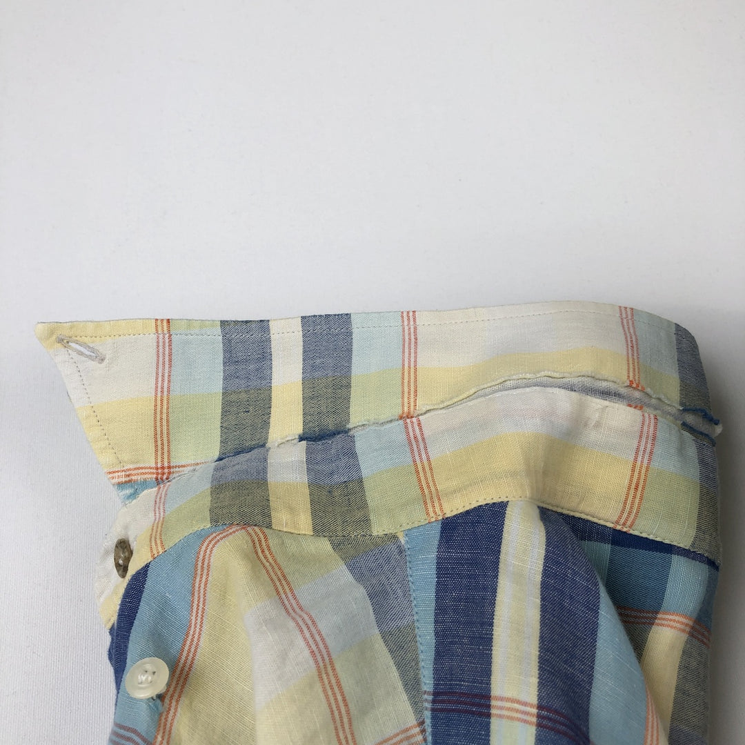 Lacoste LACOSTE short sleeve button down check shirt men's XL size unclear Blue type light blue Vintage Second Hand