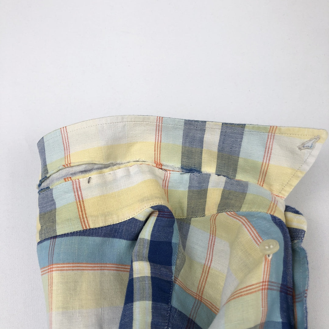Lacoste LACOSTE short sleeve button down check shirt men's XL size unclear Blue type light blue Vintage Second Hand
